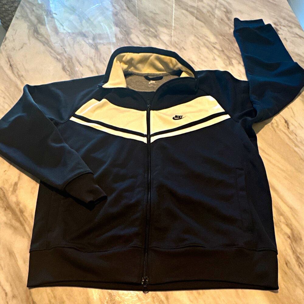 Nike Sportswear Men's L Colorblock Track Jacket Black/White Full-Zip 0184